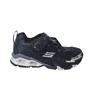 Skechers Tuff Tech Black and Gray Kids Sneakers Sz 2 Ligths